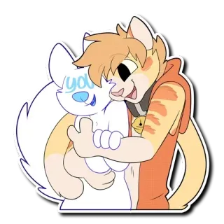 🤗 9ac340b9 кот, котенок, мультфильм, объятие, милый, животное, питомец, друг whatsapp sticker