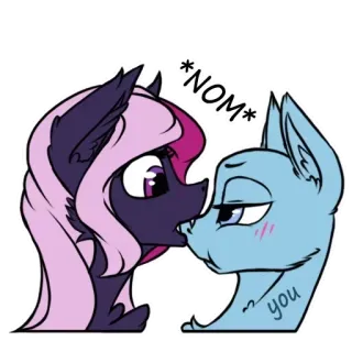 🍴 a8007169 *NOM* you Пони, Поцелуй, Мультфильм, Животное, Фэнтези, Милый whatsapp sticker