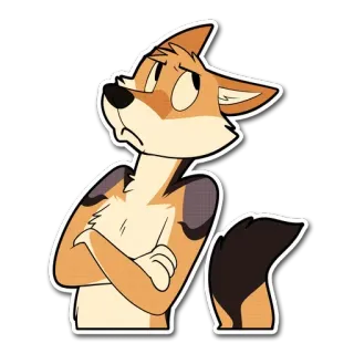 🙄 b3684761 мультфильм, лиса, животное, фурри, стикер, иллюстрация whatsapp sticker