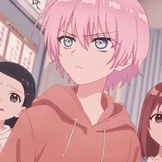 😠 24960329 动漫, 粉色头发, 连帽衫, 女孩, 角色, 可爱, 漫画 whatsapp sticker