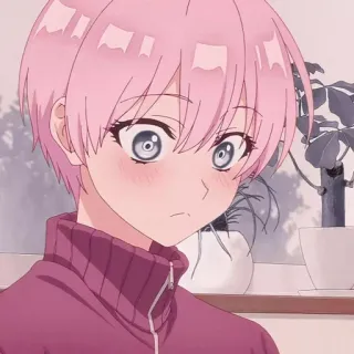 😳 272fb8a2 动漫, 女孩, 粉色头发, 可爱, 卡通 whatsapp sticker