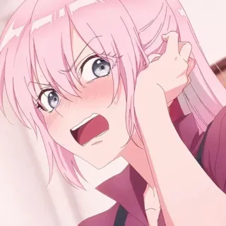 😡 31c3046f 动漫, 女孩, 粉色头发, 可爱, 害怕, 漫画 whatsapp sticker