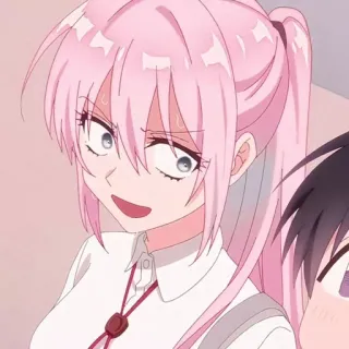 😃 50b9c48c 动漫女孩, 粉色头发, 卡通, 女性, 角色 whatsapp sticker