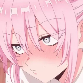 😳 eb7dde7b 动漫, 粉色头发, 女孩, 得意 whatsapp sticker