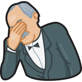 😐 4f107aaa Facepalm, Rozczarowanie, Mężczyzna, Garnitur, Porażka, Żal telegram sticker
