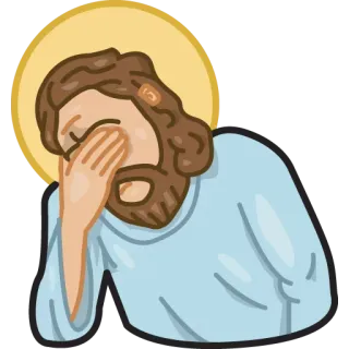 😐 8ad44935 Facepalm, Rozczarowanie, Frustracja, Meme, Jezus, Religia telegram sticker