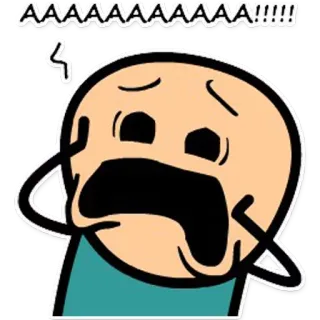 😱 3146996f AAAAAAAAAAAAAAA!!!! krzyczący, zszokowany, kreskówka, emocjonalny, zestresowany, panika telegram sticker