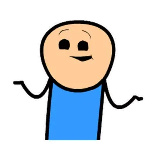 😶 61085e07 kreskówka, wzruszenie ramionami, pytanie, niepewność, Cyanide and Happiness telegram sticker