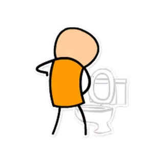 💦 67398684 patyczak, toaleta, łazienka, kreskówka, humor telegram sticker