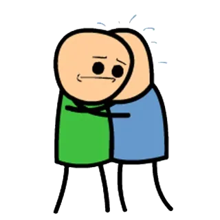 😔 94dcaf26 przytulanie, emocje, kreskówka, przyjaźń telegram sticker