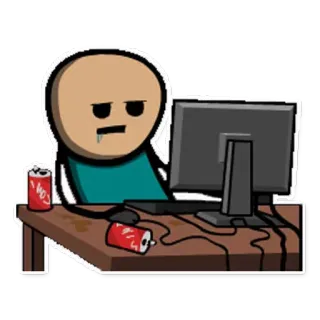 😑 c79c6a38 Komputer, Zmęczony, Gaming, Leniwy, Cyanide and Happiness telegram sticker