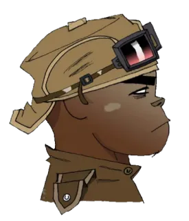 😑 8c89b191 personaje de dibujos animados, animado, gorra, gafas, retrato, vista lateral telegram sticker