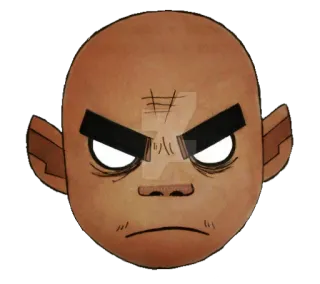 😠 d9e56c95 Russel Hobbs Gorillaz gorillaz, dibujos animados, baterista, música, russel hobbs, personaje telegram sticker