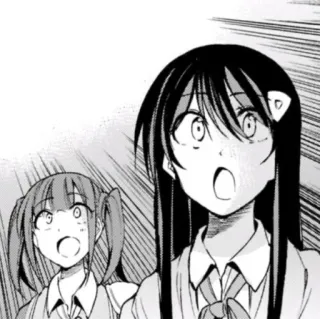 😲 317cc485 anime girls, shocked, manga, school uniform whatsapp sticker