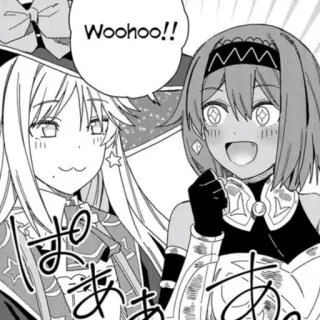 😆 ad153388 Woohoo!! anime, manga, characters, happy, celebration, friendship whatsapp sticker