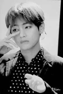 🌚 48fc8e8b 너느나비 celebrità coreana, bianco e nero, uomo, acconciatura, k-pop telegram sticker