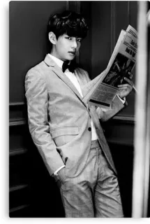 🌚 ceccc15e uomo, abito, giornale, formale, bianco e nero, ritratto telegram sticker