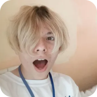 🤲 1413c126 người, tóc vàng, chân dung, thanh niên, há miệng telegram sticker