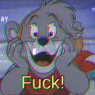 😀 d602fdad Fuck! palabrota, dibujo animado, oso, ofensivo whatsapp sticker