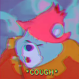 🗯 e73f5391 *COUGH* tos, enfermo, dibujos animados, animación whatsapp sticker