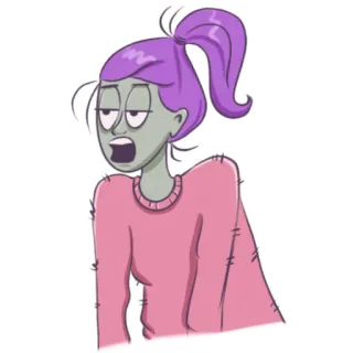 🙄 0a893c15 zombie, cartoon, vrouw, monster, ondode, wezen telegram sticker