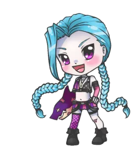 ☺️ 56e72584 Jinx anime, personaggio, videogioco, ragazza telegram sticker
