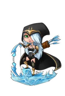 ❄ faf57f1c arciere, fantasy, personaggio, ghiaccio, cartoni animati, donna, cappuccio telegram sticker