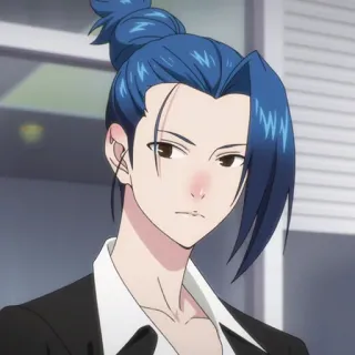 🏅 1215cea4 anime, personaje, dibujo animado, pelo azul, retrato telegram sticker