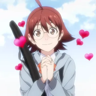 🏆 6290b571 Anime, Chica, Corazones, Amor, Feliz, Lindo telegram sticker