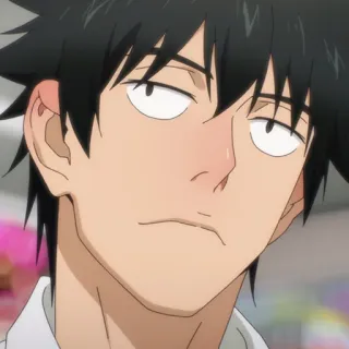 🏅 b6f8cdc2 anime, hombre, dibujo animado, expresión facial, sonrisa socarrona telegram sticker