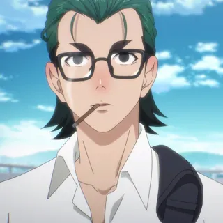 🏅 c4b5a1b5 Anime, Personaje, Gafas, pelo verde, Retrato telegram sticker