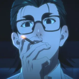 🏅 dce6122e Anime, Hombre, Gafas, Fumando, Cigarrillo telegram sticker