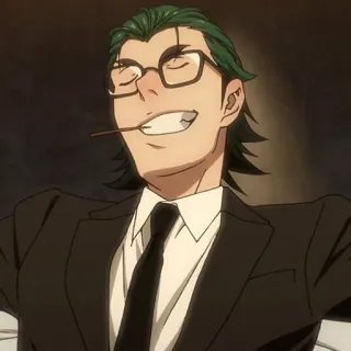 🏅 e396b236 Anime, Hombre, Gafas, Personaje, Sonrisa telegram sticker