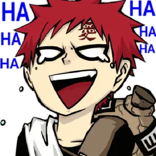 😂 d0147826 Gaara Naruto HA อนิเมะ, กาอาระ, นารูโตะ, ทราย, หัวเราะ telegram sticker