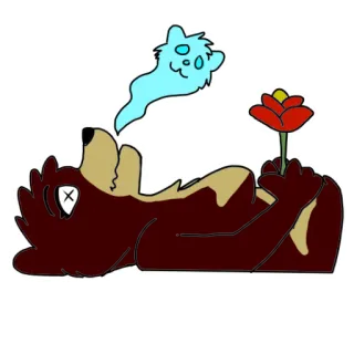 😵 32ad8059 Bär, Geist, Blume, Tod, Cartoon, Tier telegram sticker