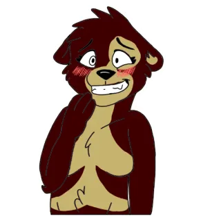 😳 a6240722 Furry, Cartoon, Anthropomorph, Charakter, Verlegen, Errötend telegram sticker