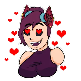 😍 c0a312e2 애니메이션, 만화, 하트, 사랑, 귀여운, 고양이 소녀 telegram sticker