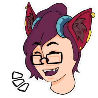 😄 d3b38ad2 애니메이션, 스티커, 만화, 캐릭터, 귀걸이, 얼굴 telegram sticker