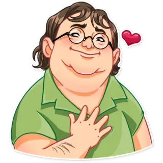 ❤️ 5136fbad man, smiling, heart, glasses, happy telegram sticker