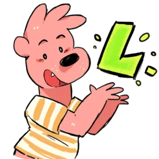 👎 400414fb L Lの文字, 漫画のクマ, タイポグラフィ, アルファベット, キャラクター, ステッカー telegram sticker