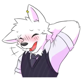 😊 70be9c8a furry, animal, anthropomorphic, cartoon, happy, smile, blush telegram sticker