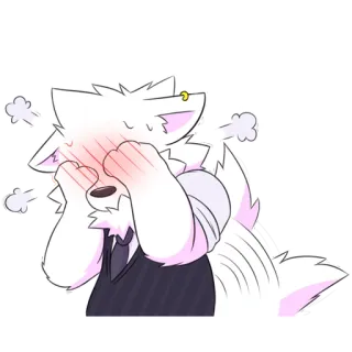 😖 84b32a84 cartoon, animal, frustrated, blushing, embarrassed, furry, wolf telegram sticker