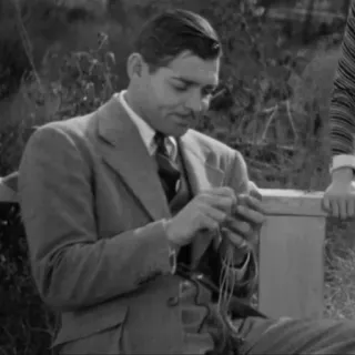 ➖ 4061aa41 đàn ông, chân dung, trắng đen, diễn viên, đan, ngồi telegram sticker