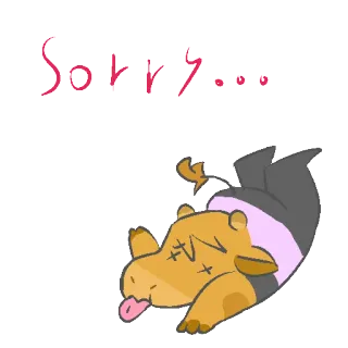 😵 1544b518 Sorry... disculpa, lo siento, dibujos animados, animal, muerto telegram sticker