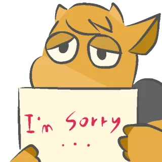 😔 5ffea4be I'm Sorry... disculpa, lo siento, dibujos animados, arrepentido, triste, ilustración, personaje telegram sticker