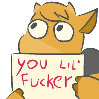 🙂 812ee9f1 YOU LIL' FUCKER grosería, ofensivo, insulto, dibujo animado, insulto telegram sticker