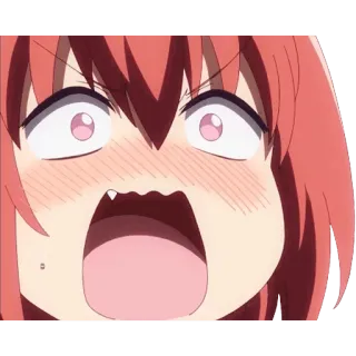 😍 16278442 anime, manga, Satania, Gabriel DropOut, terkejut, reaksi, marah, kartun telegram sticker