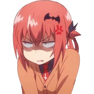😠 e28325db Satania Gabriel Dropout Anime, Satania, Marah, Iblis, Lucu, Kartun, Rambut merah telegram sticker