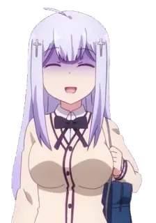 😨 08ee5665 Raphiel Shiraha Ainsworth Gabriel DropOut อนิเมะ, Gabriel DropOut, Raphiel, นางฟ้า, สาวอนิเมะ, น่ารัก whatsapp sticker