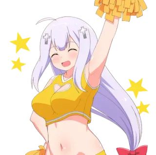 🥳 81b5a6da อนิเมะ, เชียร์ลีดเดอร์, ดาว, น่ารัก, ผู้หญิง whatsapp sticker